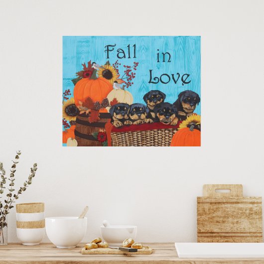 Herfst in Love Rottweiler Print (Keuken)