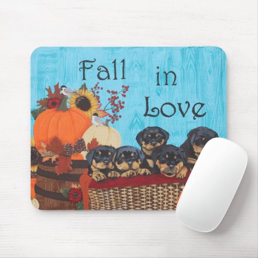 Herfst in Love Rottweiler Print Muismat (Met muis)