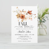 Herfst In Love Rust Cream Pompoen Vrijgezellenfees Kaart (Staand voorkant)