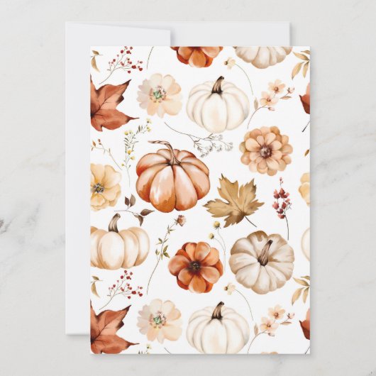 Herfst In Love Rust Cream Pompoen Vrijgezellenfees Kaart (Achterkant)