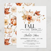 Herfst In Love Rust Cream Pompoen Vrijgezellenfees Kaart (Voorkant / Achterkant)