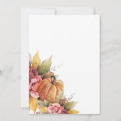 Herfst in Love Rust Flowers Pumpkin Vrijgezellenfe Kaart (Achterkant)
