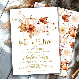 Herfst In Love Rust Pompoen Gold Cream Baby shower Kaart
