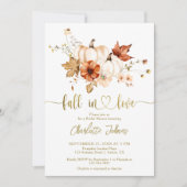 Herfst In Love Rust Pompoen Gold Cream Vrijgezelle Kaart (Voorkant)