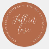 Herfst in Love Rust Vrijgezellenfeest Envelope Sea Ronde Sticker (Voorkant)