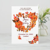 Herfst in Love Rustic Autumn Floral Kaart (Staand voorkant)