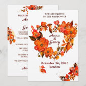 Herfst in Love Rustic Autumn Floral Kaart (Voorkant / Achterkant)