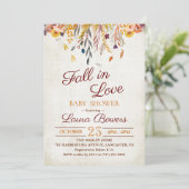 Herfst in Love Rustic Baby shower Invitation Kaart (Staand voorkant)
