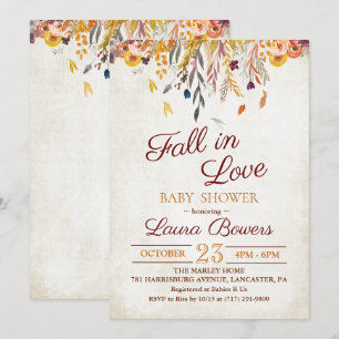 Herfst in Love Rustic Baby shower Invitation Kaart