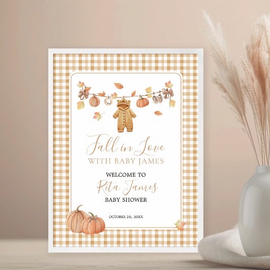 Herfst in Love Rustic Boho Herfst Baby shower Welk Poster