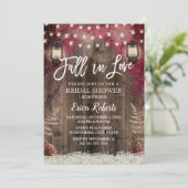 Herfst in Love Rustic Flower & Lantern Vrijgezelle Kaart (Staand voorkant)