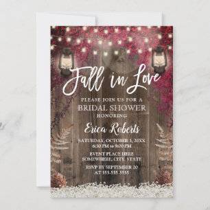 Herfst in Love Rustic Flower & Lantern Vrijgezelle Kaart