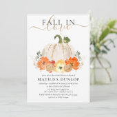 Herfst in Love Rustic Glitter Pumpkin Vrijgezellen Kaart (Staand voorkant)