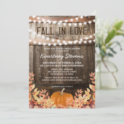 Herfst in Love Rustic Herfst Vrijgezellenfeest Kaart (Staand voorkant)