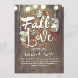 Herfst in Love Rustic Mason Jars Vrijgezellenfeest Kaart