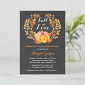 Herfst in Love Rustic Pumpkin Baby shower Uitnodig Kaart (Staand voorkant)
