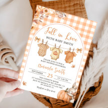 Herfst in Love Rustic Pumpkin Baby shower Uitnodig