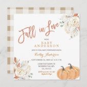 Herfst in Love Rustic Pumpkin Baby shower Uitnodig Kaart (Voorkant / Achterkant)