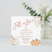 Herfst in Love Rustic Pumpkin Baby shower Uitnodig Kaart (Staand voorkant)