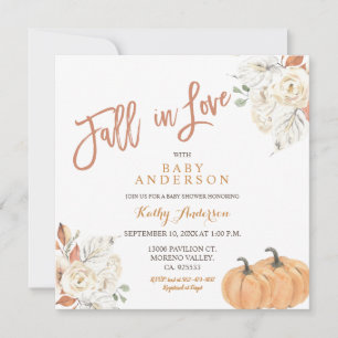 Herfst in Love Rustic Pumpkin Baby shower Uitnodig Kaart