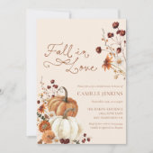 Herfst in Love Rustic Pumpkin Floral Vrijgezellenf Kaart (Voorkant)