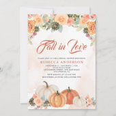 Herfst in Love Rustic Pumpkin Floral Vrijgezellenf Kaart (Voorkant)