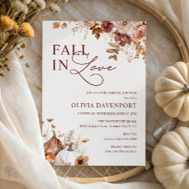 Herfst in Love Rustic Pumpkin Floral Vrijgezellenf Kaart