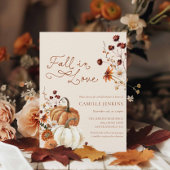 Herfst in Love Rustic Pumpkin Floral Vrijgezellenf Kaart