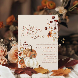 Herfst in Love Rustic Pumpkin Floral Vrijgezellenf Kaart