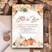 Herfst in Love Rustic Pumpkin Floral Vrijgezellenf Kaart