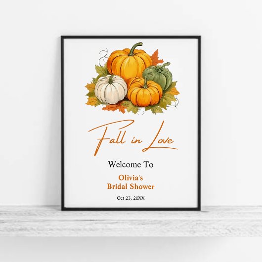 Herfst in Love Rustic Pumpkin Vrijgezellenfeest We Poster