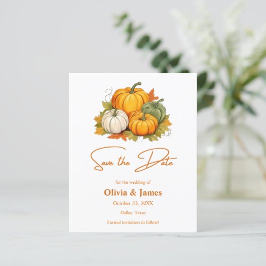 Herfst In Love Rustic Pumpkin Wedding Save The Dat (Staand voorkant)