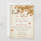 Herfst in Love Rustic Wedding Invitation Kaart (Voorkant)