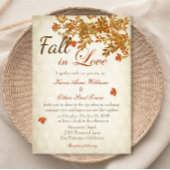Herfst in Love Rustic Wedding Invitation Kaart