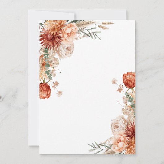 Herfst In Love Rustic Wildlower Arch Baby shower Kaart (Achterkant)