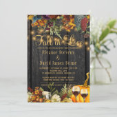 Herfst in Love Rustic wood floral verlovingsfeest Kaart (Staand voorkant)