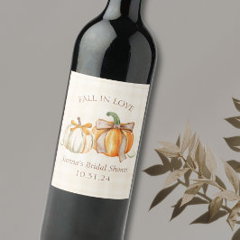 "Herfst in Love" Rustiek Herfst Schattige Vrijgeze Wijn Etiket
