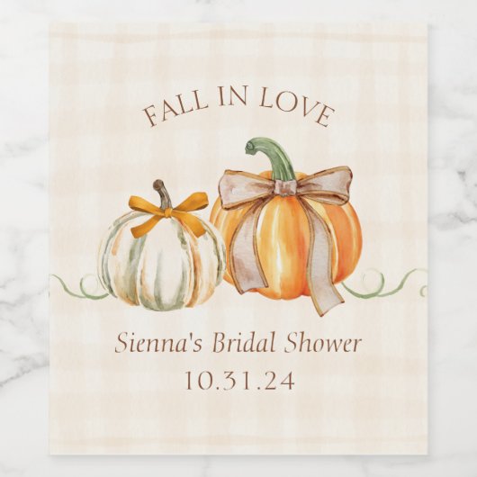 "Herfst in Love" Rustiek Herfst Schattige Vrijgeze Wijn Etiket (Enkel label)