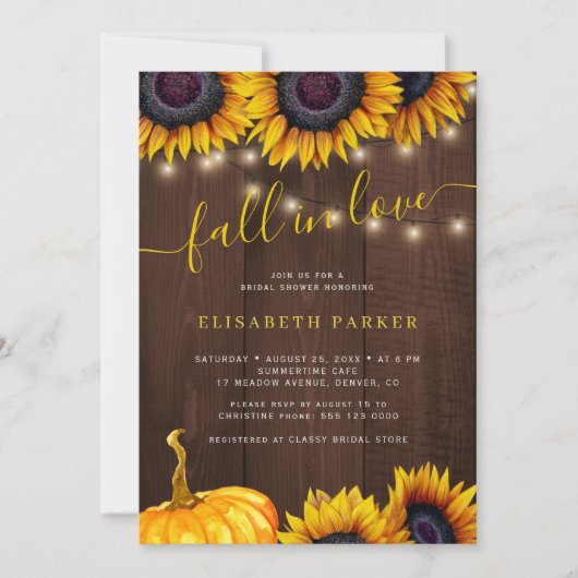 Herfst in Love rustiek pompoen bloemenvrijgezellen Kaart (Voorkant)