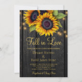 Herfst in Love Rustieke zonnebloemen houten paren Kaart (Voorkant)