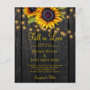 Herfst in Love Rustin country sunflower bruiloft Flyer