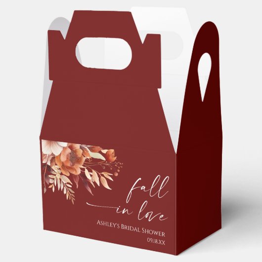 Herfst in Love Rusty Bourgondië Bloemen Vrijgezell Bedankdoosjes (Geopend)