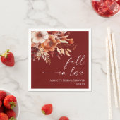 Herfst in Love Rusty Bourgondië Bloemen Vrijgezell Servet (Insitu)