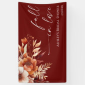 Herfst in Love Rusty Bourgondië Bloemen Vrijgezell Spandoek (Verticaal)