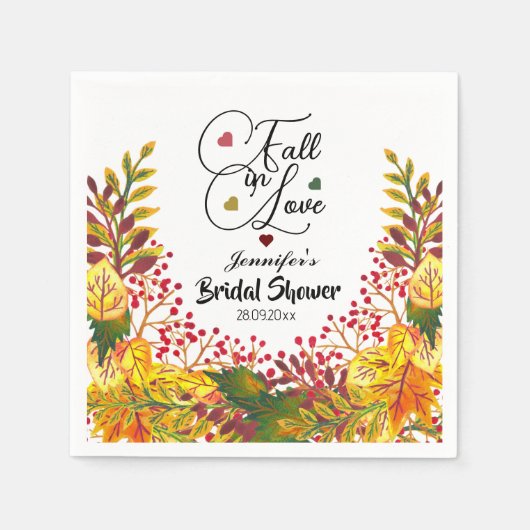 Herfst in Love Script Vrijgezellenfeest Servet (Voorkant)
