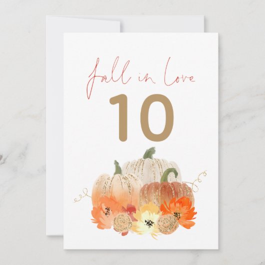 Herfst in Love Sparkly Pumpkins Weduwingnummer (Voorkant)