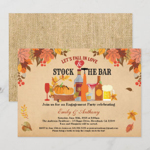 Herfst in Love Stock De bar paren douchen Kaart