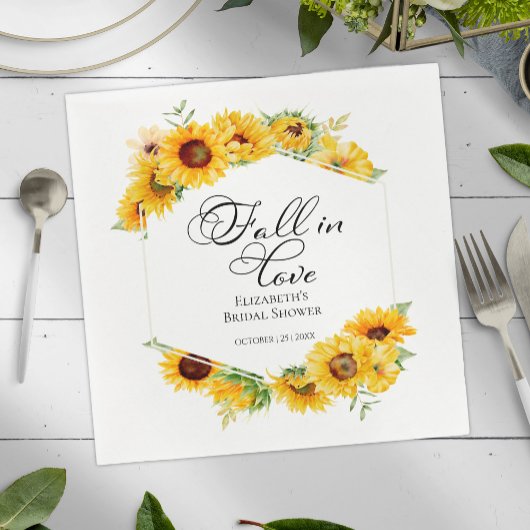 Herfst In Love Sunflowe Autumn Vrijgezellenfeest s Servet