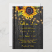 Herfst in Love sunflower of country bruiloft Kaart (Voorkant)