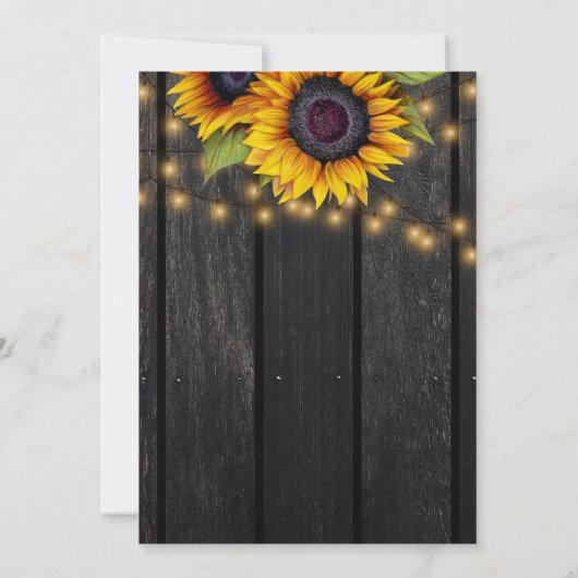 Herfst in Love sunflower of country bruiloft Kaart (Achterkant)